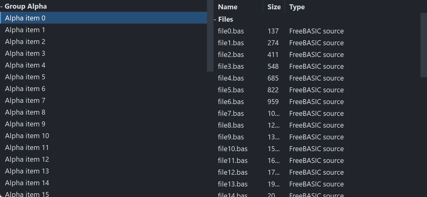The PsListBox demo
